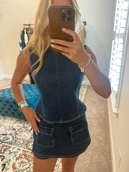 Lioness Dresses & Skirts - Lioness Dark Blue Denim Matching Skort Set